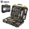 DEKO TZ100 Socket Wrench Tool Set Auto Repair Mixed Tool Combination Package Hand Tool Kit with Plastic Toolbox Storage Case
