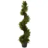 outdoor uv resistant plastic artificial grass boxwood spiral topiary,fire retardant artificial spiral tree plant