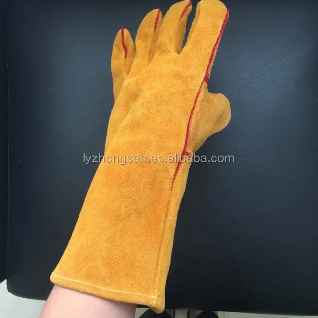 yellow welding glove