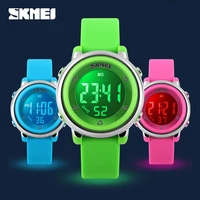 

Skmei 1100 comfy colorful silicone strap kids led watch instructions wrist watches for children