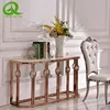 Modern Fashionable Rose Gold Stainless Steel Marble Console Table
