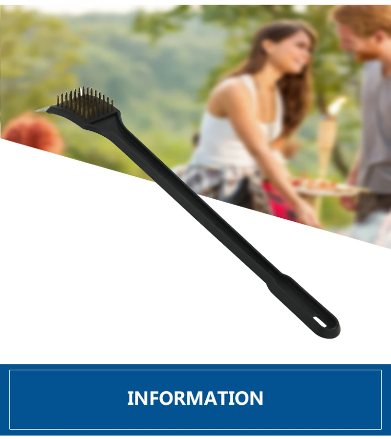 18 Inch Plastic Handle Bristle Bbq Grill Brush Buy Bbq Grill Brush,Brass Bristle Grill Brush
