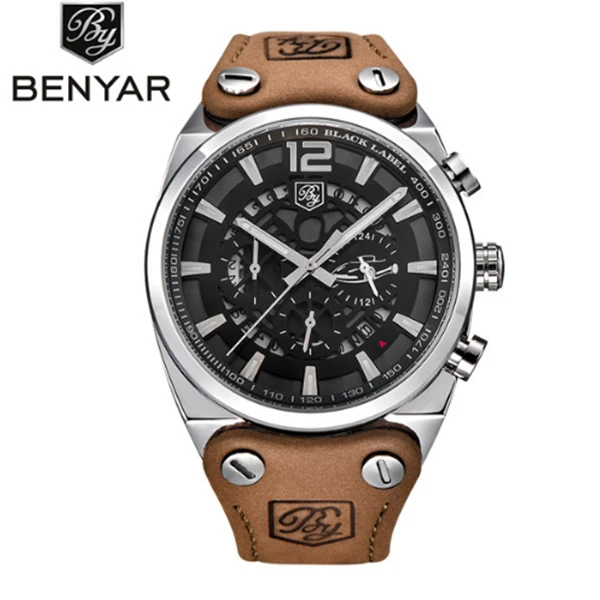 

Benyar 5112M Fashion Unique Luxury Watch Men Luminous Brand Your Own Chronograph Wrist Watches Male Chinese Supplier Watch, 4 colors