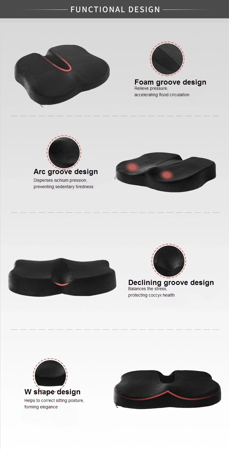 China Factory Wheelchair Chair Sofa Butterfly Shape Car Non Slip Hemorrhoid Coccyx Memory Foam Seat Cushion For Sciatica