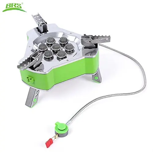 

BRS-71 Portable Outdoor Camping Stove Butagas LPG Gas Cooking 9800W Picnic Gas Stove, Green