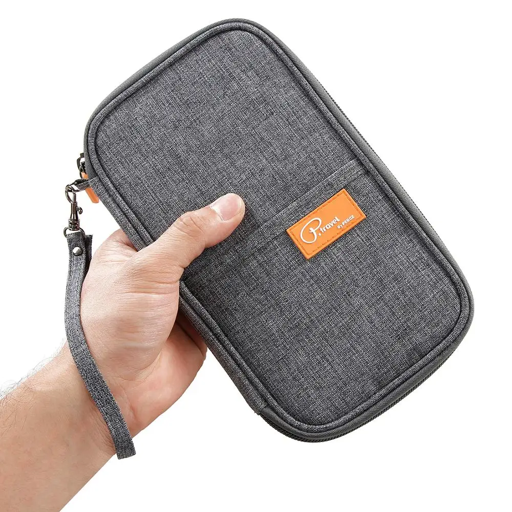 

P.travel High Quality Fashionable Family Men Ladies Black Nylon Rfid Passport Holder Travel Wallets