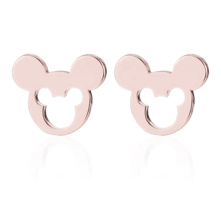 

2021 stainless steel hollow animal earrings ladies cute earrings, Gold,rose gold ,sliver,black