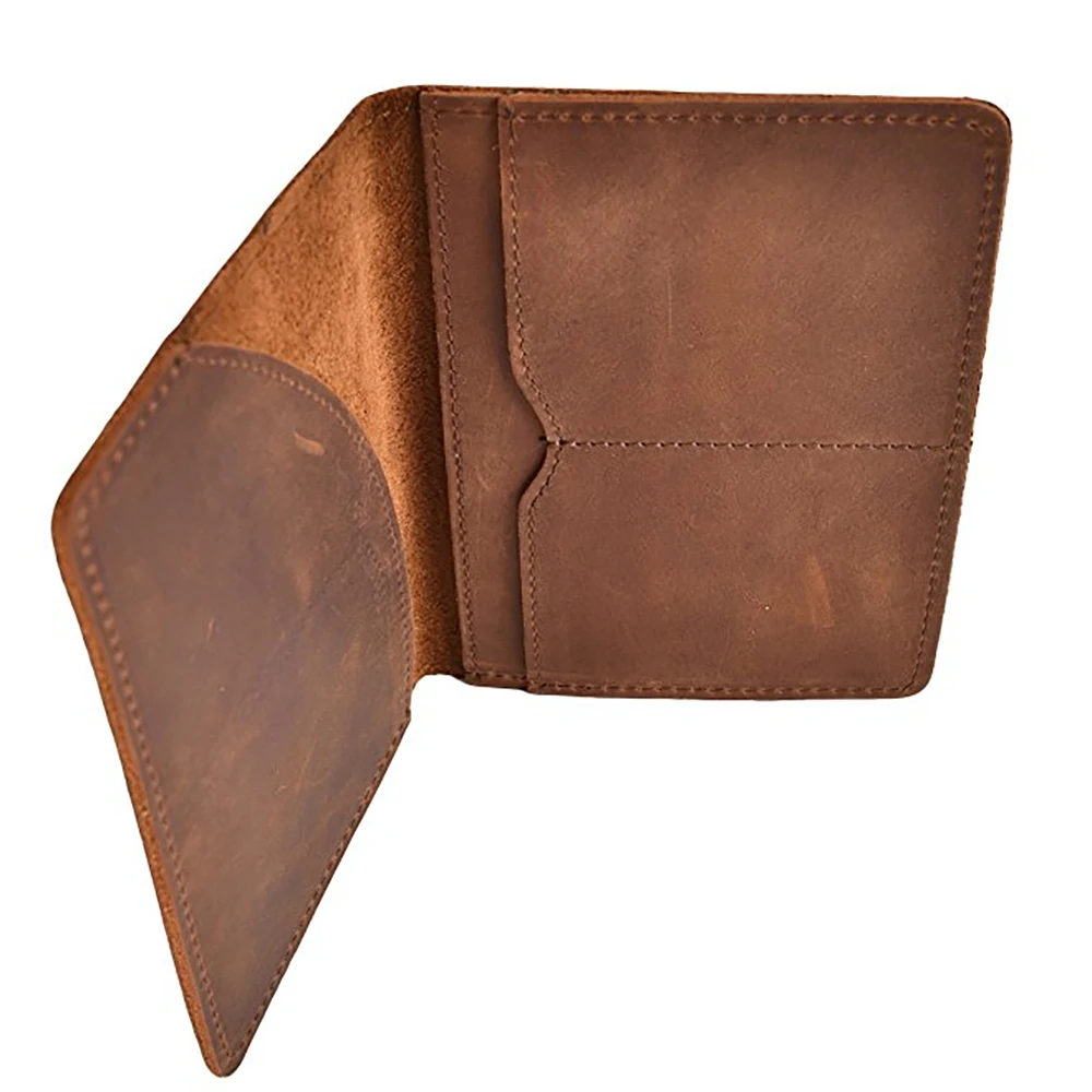Passport Holder Wallet Cover Passport Case Genuine Crazy Horse Leather 