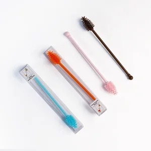 Image of High quality silicone bottle cleaning brush iron inside with silicone sucker
