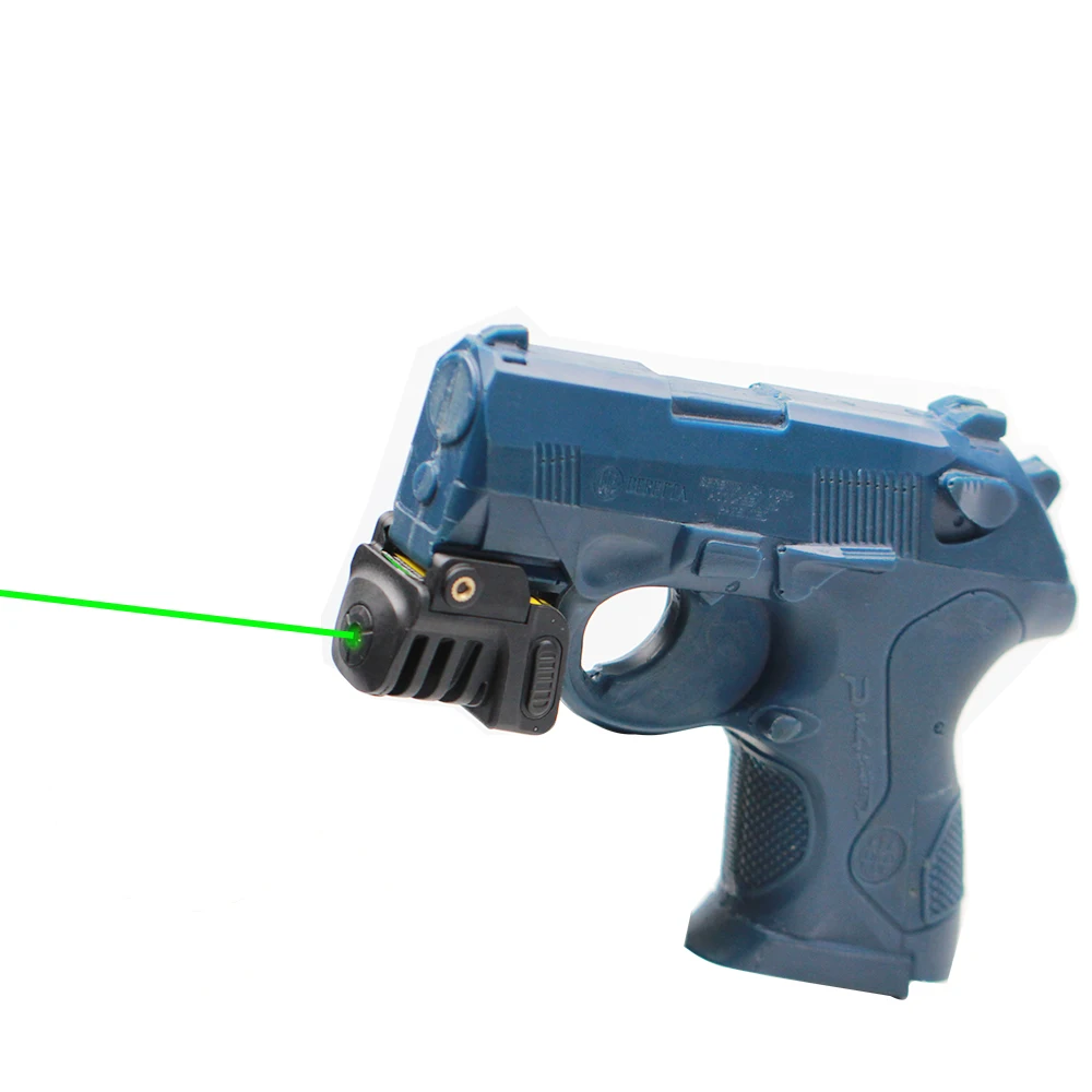 

USB rechargeable subcompact pistol mounted green laser sight mil std 1913 rail