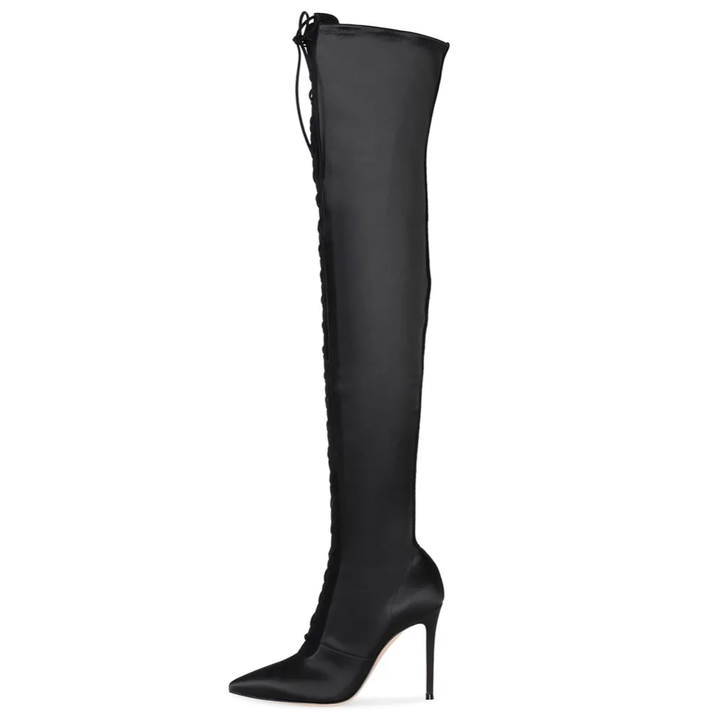 black pointed boots ladies