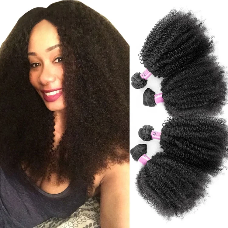 

Wholesale Afro Kinky Curly 100% Raw Virgin Brazilian Human Hair For Black Women