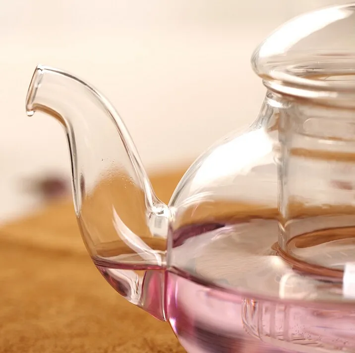 Custom design logo heat resistant glass teapot Borosilicate glass teapot