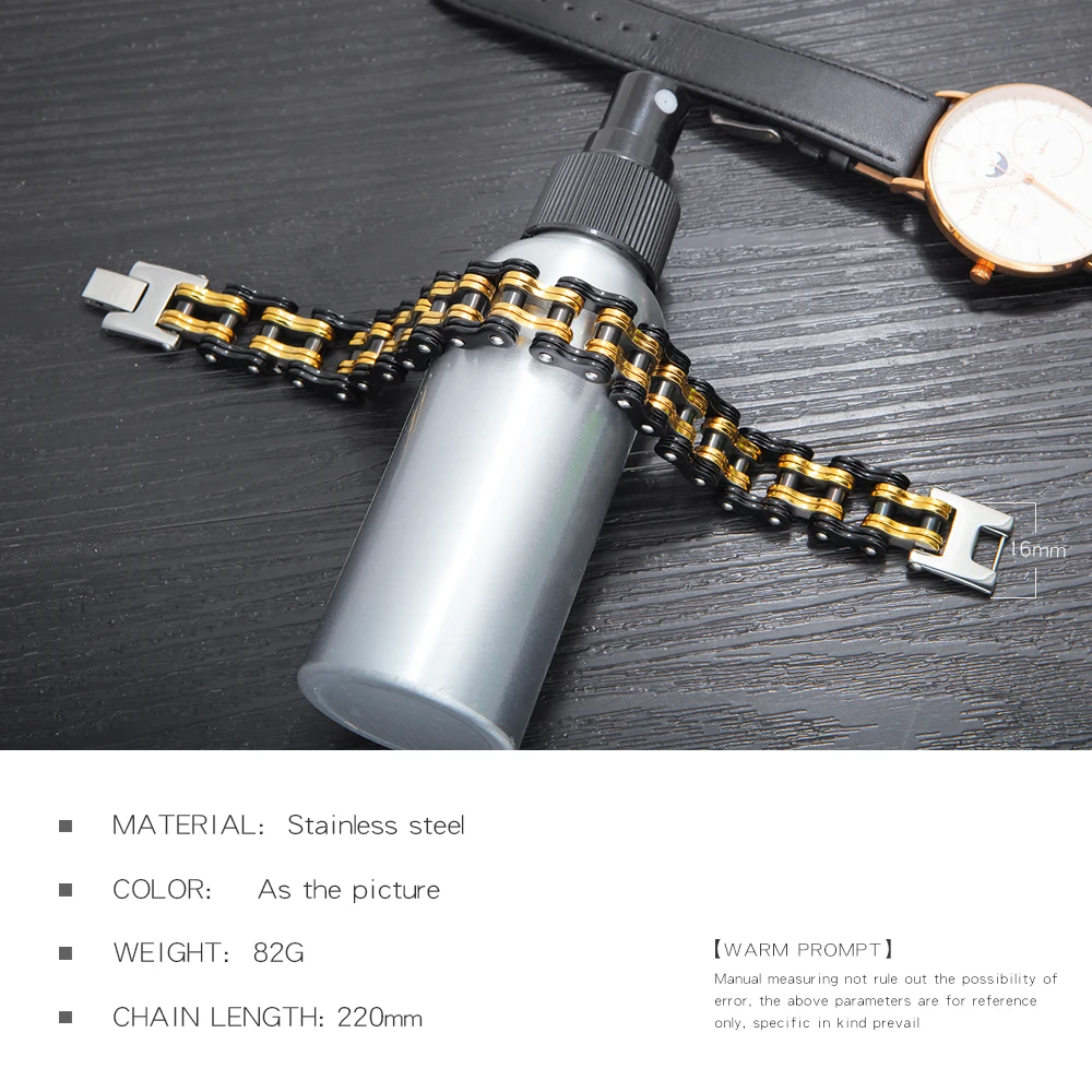 Fashion Titanium Jewelry Men Bike Chain Bracelet, Pyramid Link Stainless Steel Bracelet, Punk Street Wholesale Bracelet Men