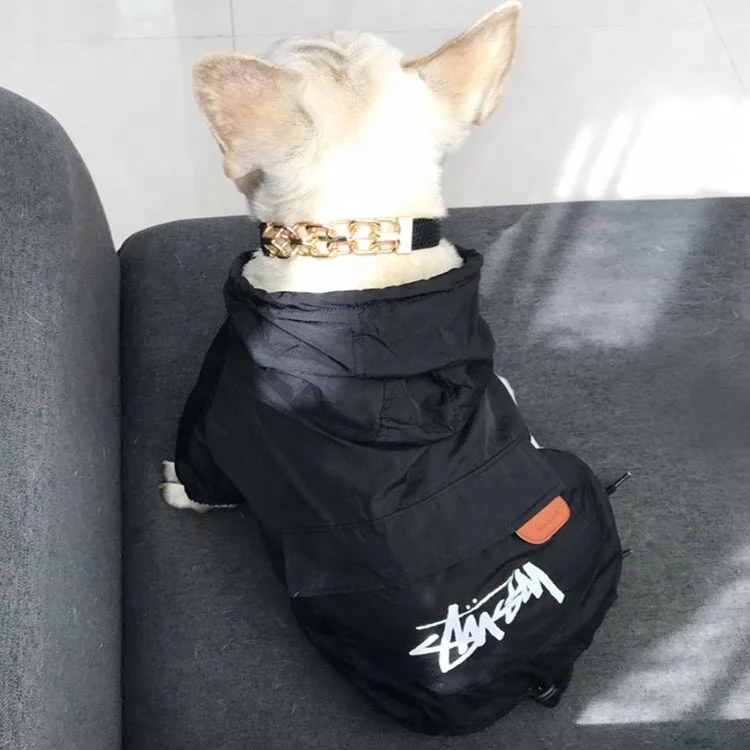 

New Design Printed Leisure Waterproof Raincoat for Dogs, Black,red