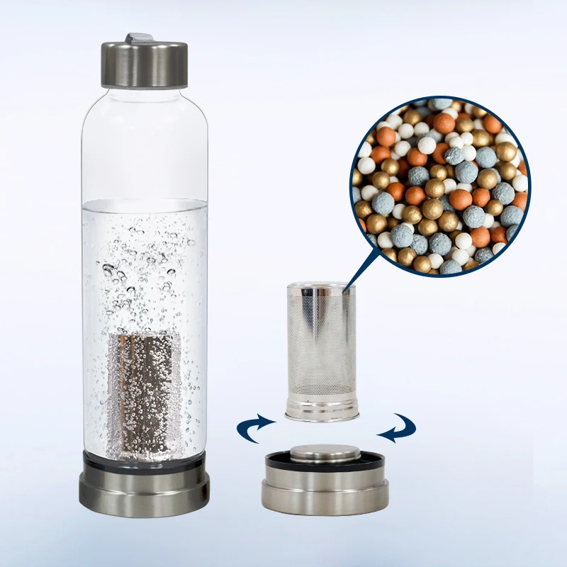 

Lanlang food grade high Borosilicate sport alkaline hydrogen water ionizer bottle, N/a