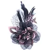 European fashion elegant feather flower bobble fascinator corsage brooches