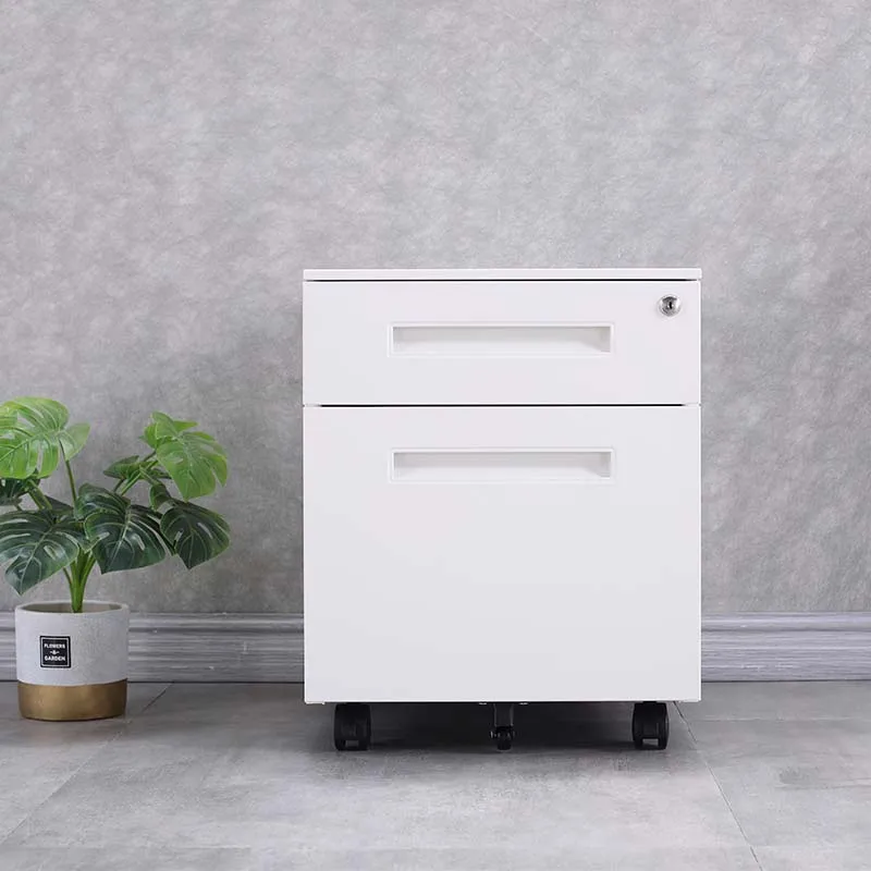 

Customized office space saving furniture white 2 drawer metal compact vertical archive storage mobile pedestal filing cabinet, Customized ral color