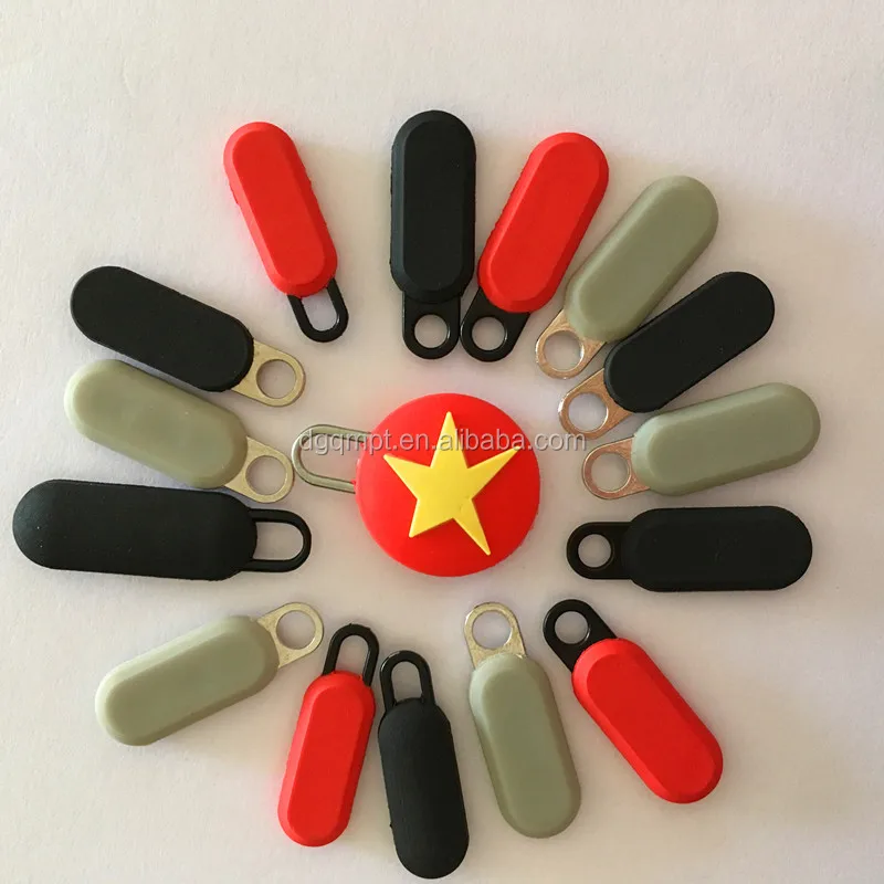 Soft Embossed Pvc Rubber Zip Pullers For Clothing/custom Zipper Pulls