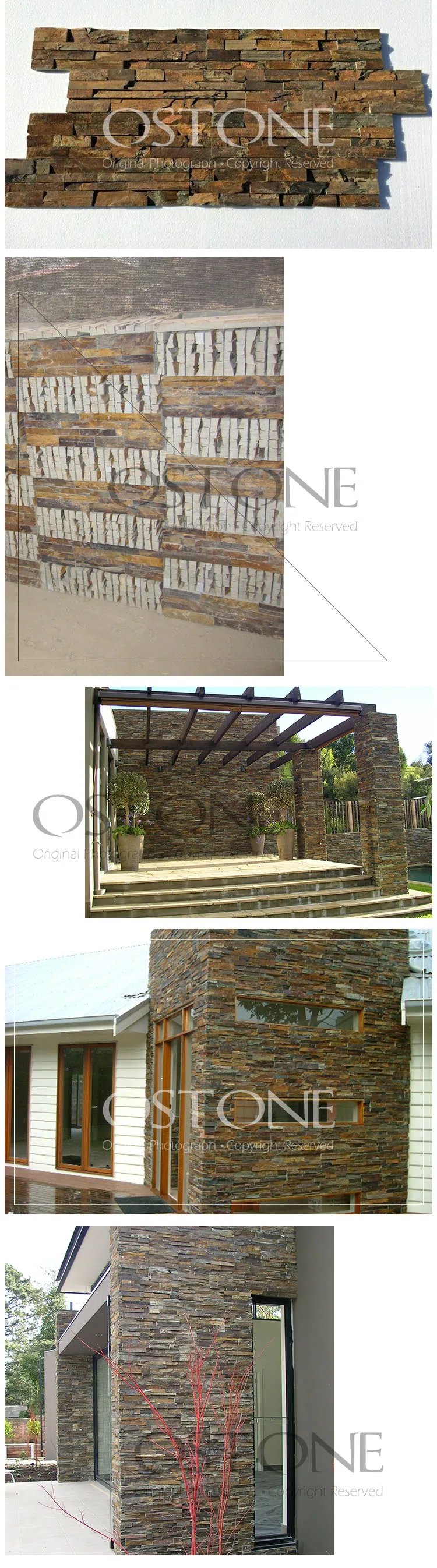Natural Culture Stone Rust Rough Edge Slate Exterior Wall