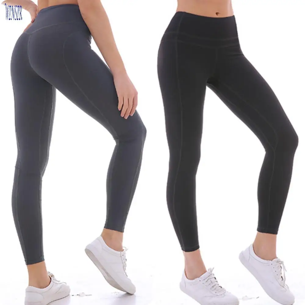 

Custom female 82% polyester 18% high rise spandex dance workout gym jogger pants yoga sport tights leggings for women fitness, Red;black with one leg of two bands
