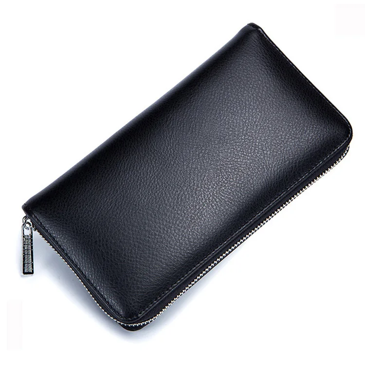 

Genuine Leather long wallet Rfid passport bag male female 36 card holder large capacity, Black, coffee, rose purse, pink, light blue