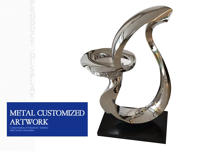Large decoration curved art stainless steel sculptures contemporary large outdoor stainless steel garden sculpture