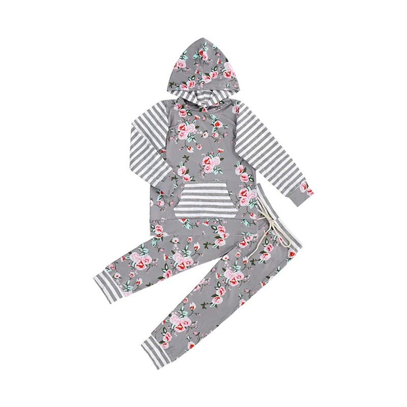 

RTS Kids Hoodie And Jogger Pant Boutique Clothing Girl Floral Tracking Suit, Multiply