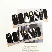 Black White JACK Skull Nail Arts Nail Sticker Waterproof Nail Decal Sticker Gel Polish French Manicure