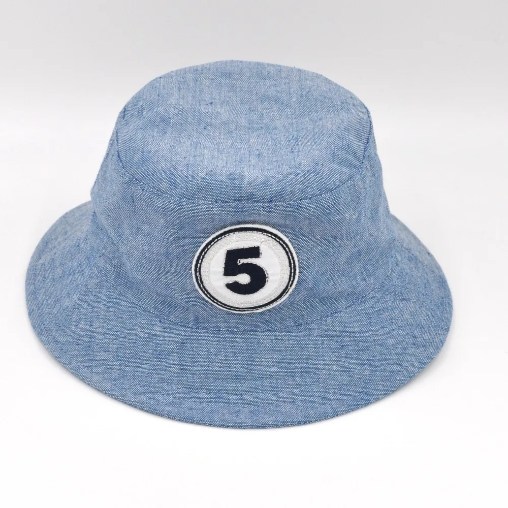 new fashion kid 100% cotton oxford fabric label bucket hats