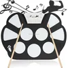 USB Mini Drum Kit PC Desktop Roll up Electronic Drum Pad Portable with 2 Drumsticks and 1 Drum Foot Pedal