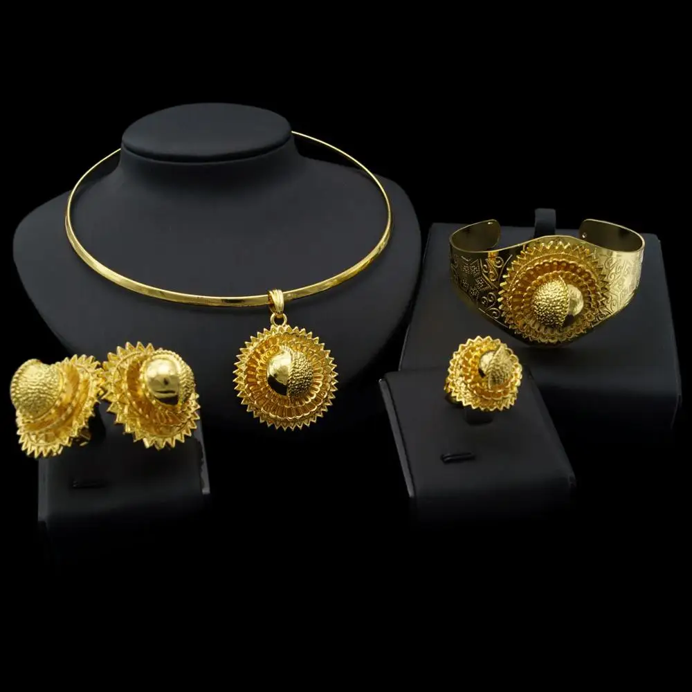 

Ethiopian 24K Gold Plated Traditional Jewelry Set