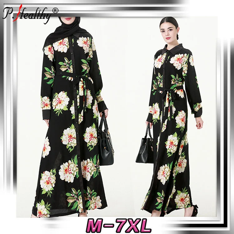 

PH Wholesales low price high quality fashion new design large size printed abaya dress