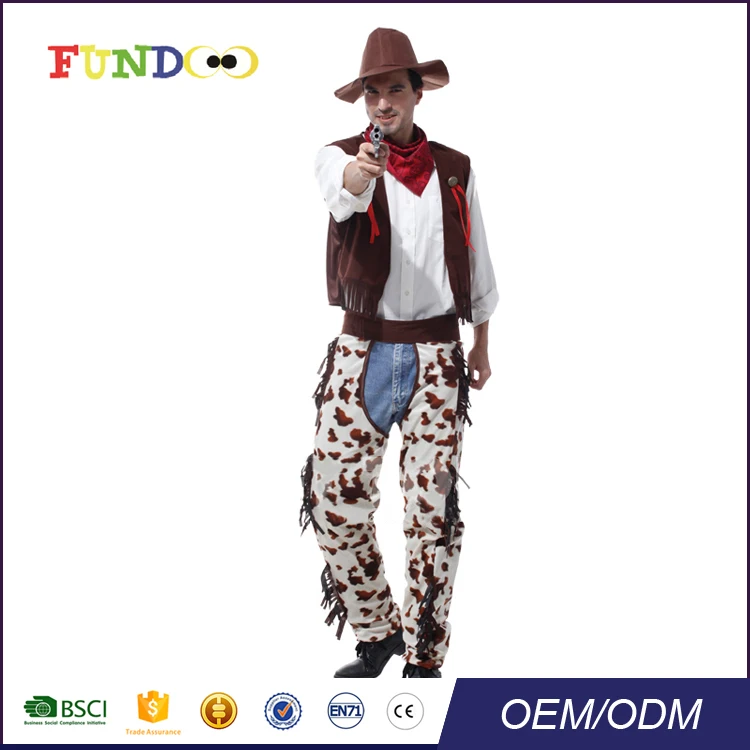 

Halloween Western Cowboy Costume for Adult Mens, As show