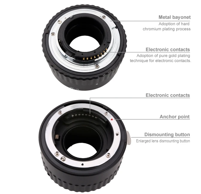 Mcoplus Metal Mount Auto-focus Macro Extension Adapter Tube N-AF-A for Nikon AF AF-S D3200 D7000 D7100 D5200 D80 Camera Lens