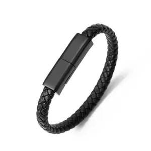 Leather Bracelet USB Charging Cable Phones