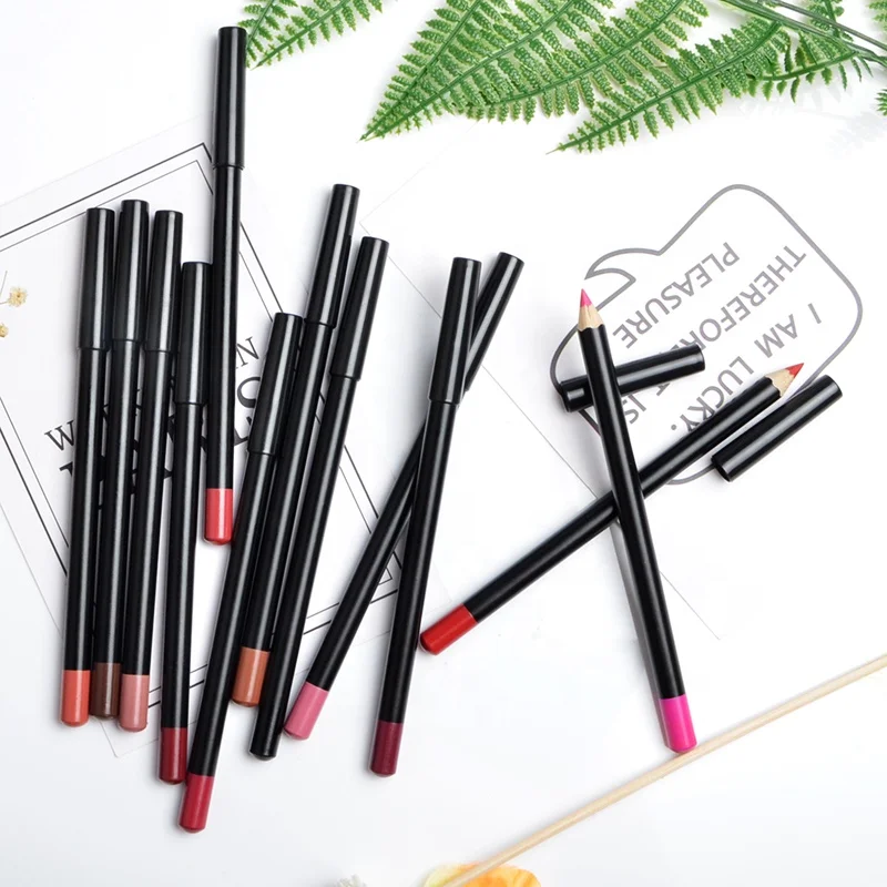 
Wholesale Waterproof Cosmetics Wood Lipliner Private Label Lip Liner Pencil 
