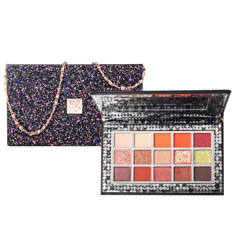 

15 Colors Eyeshadow with Chain INS Hot Pearlescent Matte Beginner Shiny Eye Shadow Disc