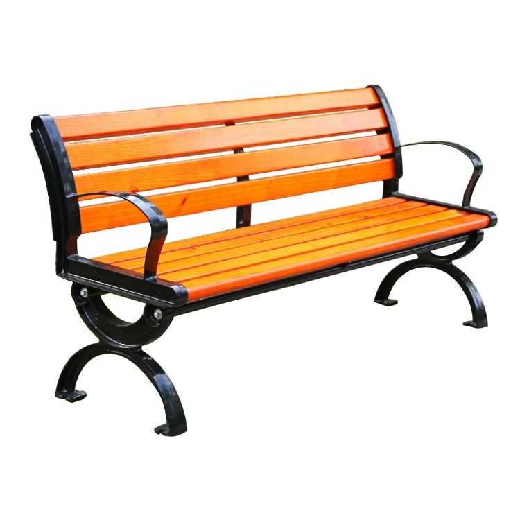 Hot sale wood park garden benchcast iron skeleton