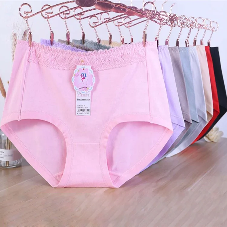 

Wholesale solid color simple design underwear women panties