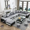 Guandong factory sales wholesale U shaped Leather fabric living room sofa set designs