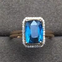 

Delicate High Quality Gemstone Jewelry 1.9ct Natural Blue Tourmaline Ring Women 18k Gold