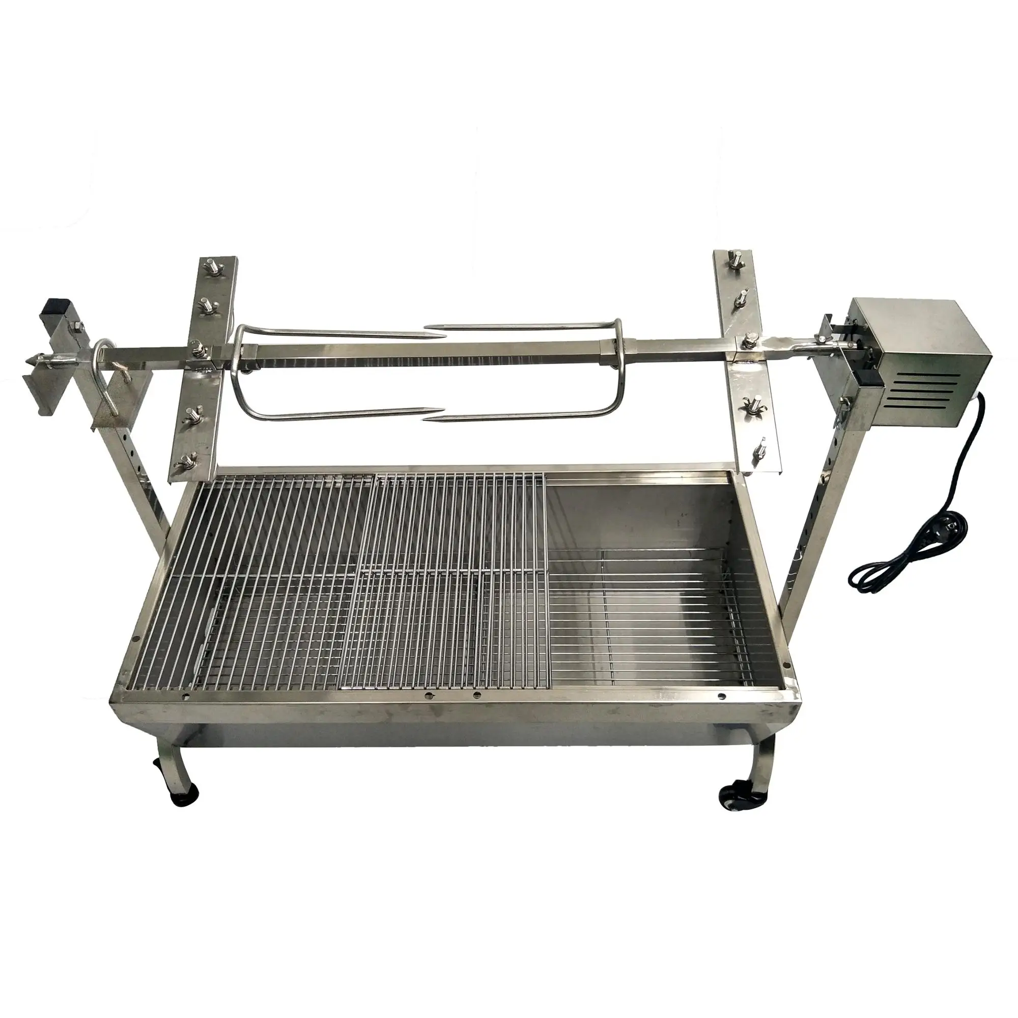 Outdoor Heavy Duty Stainless Steel Spit Roaster Rotisserie Charcoal Bbq Grill With 60kg Motor