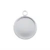 Wholesale Titanium Steel Round Jagged Edge Cabochon Setting, Jewelry Findings Pendant,