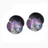 Free Samples Acrylic Black Ear Plugs Fashion Body Jewelry Cat Image Oil Picture on Ear Gauges