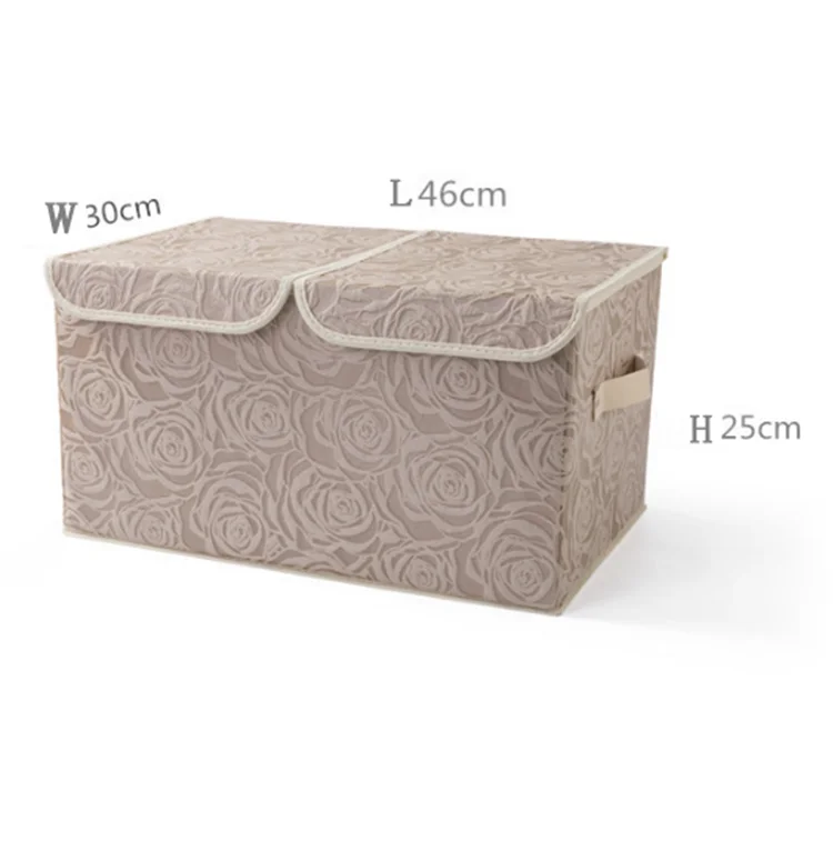 High Quality Non Woven Fabric Foldable Clothing Storage Box for Heavy-duty Organization with Folding Lid