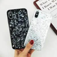 

USLION Marble Shell Glitter Shining Cover Case for iPhone X XR XSMAX Soft TPU Phone Case for iPhone 11