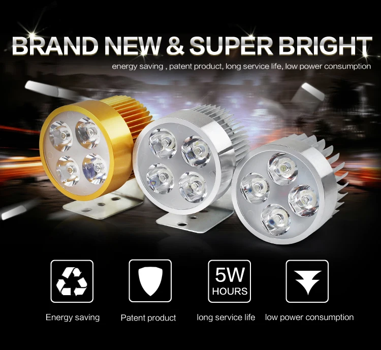 12W 6500K white light 800 lumen super bright led light for motorcycle