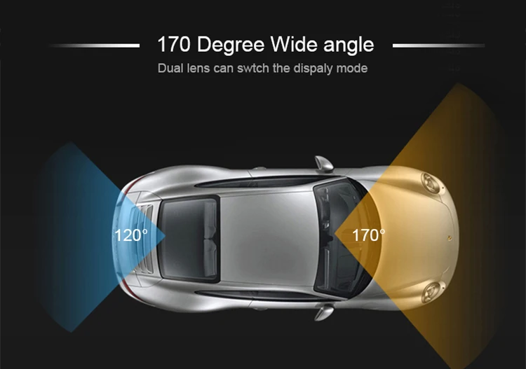 2017 New dual lens car camera rearview mirror auto dvrs cars dvr recorder video registrator full hd1080p night vision dash cam