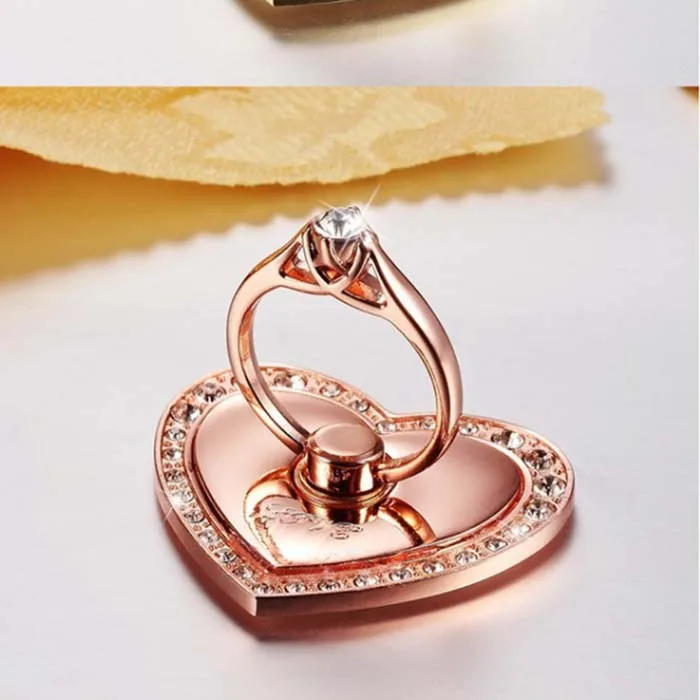 

Lover Heart Beautiful Diamond Mobile Phone Accessories Kickstand Rotation Finger Ring Mobile Holder Phone Sockets